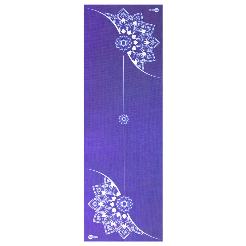 Fitness Mad Mandala Alignment Yoga Mat 4mm Purple w/Light Purple Print-4